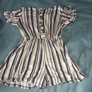 Blue and white romper worn twice